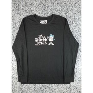 Dutch Bros Coffee The Dutch Club Long Sleeve T-Shirt Womens Large Black Graphic